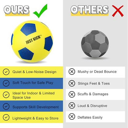 SRG Silent Foam Soccer Ball – Airless Indoor House Ball for Quiet Training, Soft Durable Foam Design, Multi-Use for Dribbling Practice, Gift for Soccer Fans, Sizes 3/5 / 7