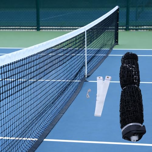 Professional Tennis Net 42ft x 3.5ft - Heavy Duty Handmade Court Replacement with UV & Waterproof Nylon, 6mm Steel Cable & Portable Design for Club, Coach & Backyard