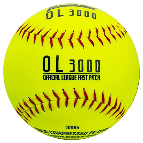 Franklin Sports Official Game Softballs - OL3000 Fastpitch 12" Inch Yellow Softballs - Official Size + Weight Tournament Balls for Practice + Games - 1 Softball - size: 12-Inch, style: 12 Pack