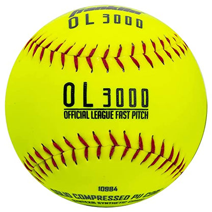 Franklin Sports Official Game Softballs - OL3000 Fastpitch 12" Inch Yellow Softballs - Official Size + Weight Tournament Balls for Practice + Games - 1 Softball - size: 12-Inch, style: 12 Pack