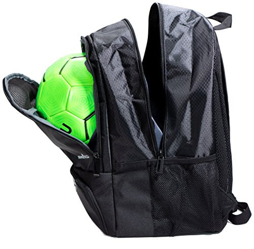 Athletico Youth Soccer Bag - Soccer Backpack & Bags for Basketball, Volleyball & Football | Includes Separate Cleat and Ball Compartment - color: Black