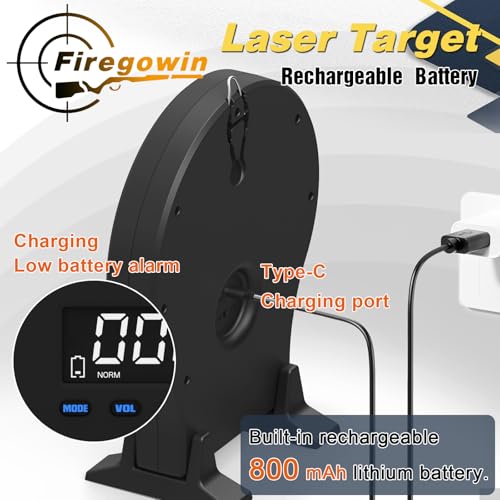 Laser Training Target - Indoor Dry Fire Shooting Target with 4-Zone Scoring Display, 3 Training Modes (Normal/Timer/Game), History Memory & Carry Case - for IIIA Laser Training Cartridges