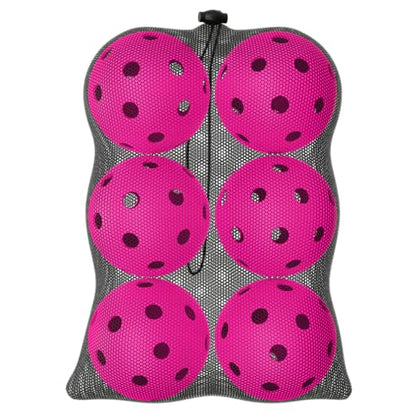 Great Call Athletics | Indoor Pickleballs USA Pickleball Approved Official 26 Hole Balls Sports Tournament Pack Free Mesh Bag - color: Pink, style: 6 Pack