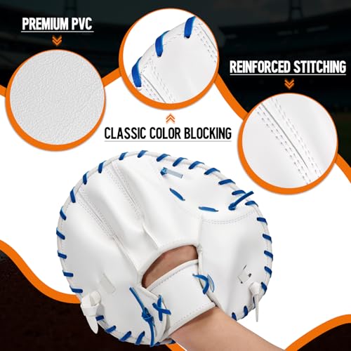 1 PC Baseball and Softball Training Glove,Flat Infield Training Glove for Right-Hand Throw,Baseball&Softball Fielding Gear PVC Infield Flat Mitt for Men&Women Catching Balls Fielding Drills&Practice
