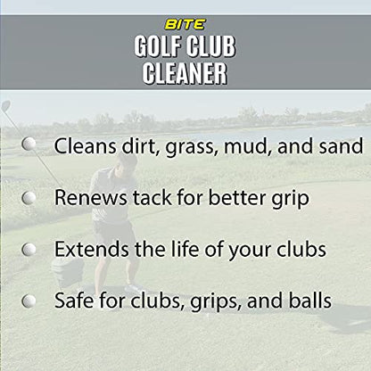 Lifestyle Basics Bite Golf Club Grip Cleaner Spray | Keeps Clubs, Irons, and Drivers Clean | Use With Cloth, Brush, or Bottle Brush Refill | Restore Grip Tack
