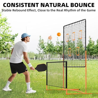 FAHKNS Pickleball Rebounder Training Equipment, Pickleball Rebound Net, for Single Player Practice Hitting, Doubles, Suitable for Garage, Backyard, Park, Indoor and Outdoor (Orange, 6 x 6 FT)
