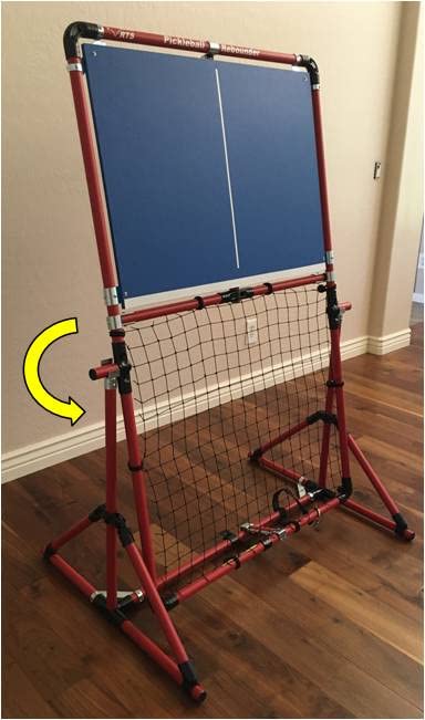 Portable Pickleball Rebounder | 3 Panel Angle Positions | Trainer for Practice Dinks & Drills | Adjustable Panel Angles - color: Black Frame and Blue Panel