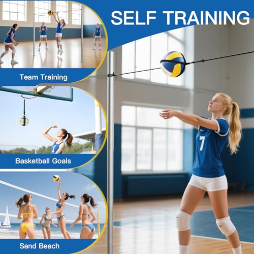 Volleyball Spike Trainer, Volleyball Hitting Trainer for Solo Training, Adjustable Volley Ball Practice Equipment for Hitting & Spike, Practice Volley Ball Spiker Aid for Beginners