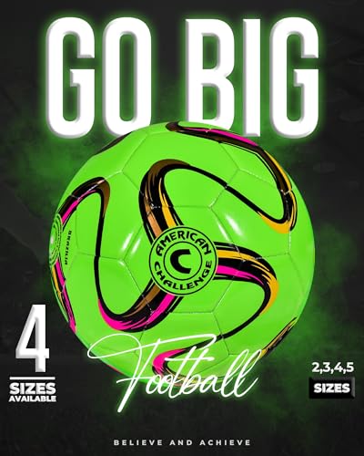 Brasilia Soccer Ball – Professional Training Soccer Ball for Grass Fields – Durable TPU Machine Stitched Soccer Balls – Sizes 2, 3, 4 & 5 – Outdoor Practice & Match Play