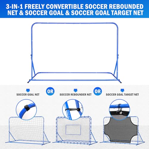 Soccer Baseball Rebounder Net, Soccer Goal Net, Volleyball Softball Rebound Pitchback Net Quick-Switch Angle Training for Control, Passing Practice, Bounce Back Rebounder Goals Gifts Trainer Equipment - size: 6FTx4FT