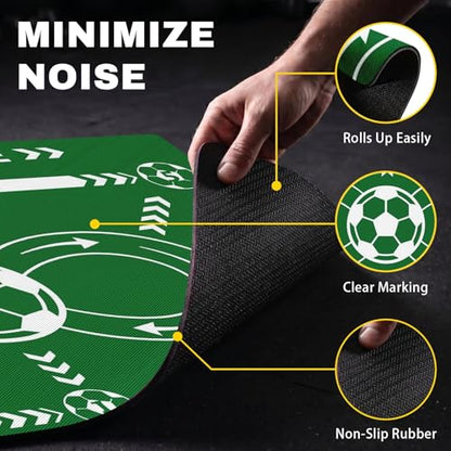 Britimes Soccer Training Mat Football Footstep Training Mat 35 * 24 in - color: Green