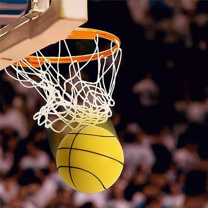 Silent Basketball - Indoor Quiet Training Ball, High-Density Foam, Low Noise, Highly Elastic, Easy to Grip - color: Yellow, size: Medium [18cm-3#]