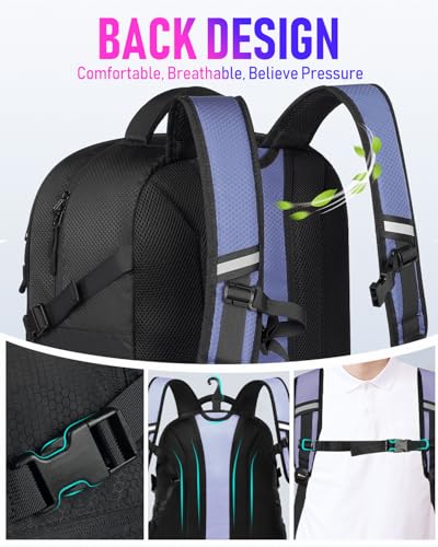 LOINTET Basketball Bag Backpack with Ball Holder Shoes Compartment, Large Basketball Accessories Sports Bag - color: Light Purple