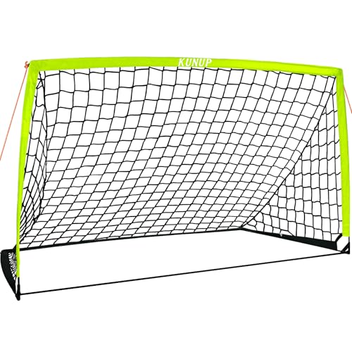 5×3 6x4 9x5 FT Portable Kids Soccer Goal for Backyard, Foldable Soccer Practice Net with Carrying Bag for Toddler Youth Adult Pop Up Soccer Training Equipment Indoor and Outdoor Sports Game - color: Optic Green, style: 9x5FT