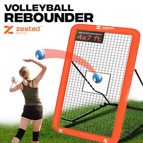 7x4 FT Multi-Sport Rebounder Net – Adjustable Training Net for Volleyball, Lacrosse, Baseball & Soccer – Heavy-Duty Steel Frame, High-Tension Net & Carry Bag for Indoor/Outdoor Practice