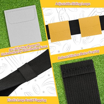 Flag Football Belts, Flags for Flag Football Set 14 Player, Flag Football for Kids Adults and Youth Training Equipment - color: Yellow and Gray