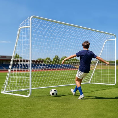 MOPHOTO Soccer Goal, 6X4/8x6/10x6.5/12x6/16x7/18.5x6.5/21x7/24x8ft Soccer Goals for Backyard, Full Size Soccer Goal for Teens & Adults Training - size: 12x6FT, style: Alloy Steel