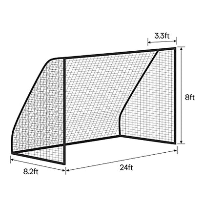 Soccer Goal Net Football Polyethylene Training Nets Full Size, Post Not Included - style: 24 x 8FT-2.5mm