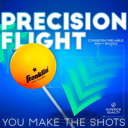Franklin Sports Ping Pong Balls - Official Size + Weight Orange 40mm Table Tennis Balls - One Star Professional Quality - Durable High Performance - Orange - 6 Pack