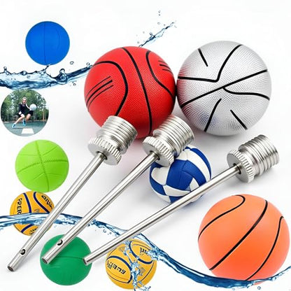 10Pcs Silver Inflating Air Pump Needles Stainless Steel Air Pump Inflator Needles for Basketball Football Volleyball Water Polo Rugby Exercise Sports Ball Balloon Inflation Devices and Accessories