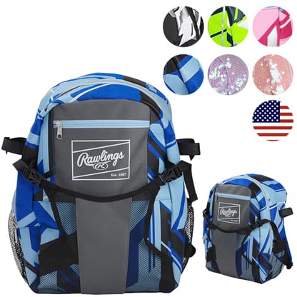 Rawlings | REMIX Backpack Equipment Bag | T-Ball & Youth Baseball / Softball | Royal - color: Royal, size: Youth