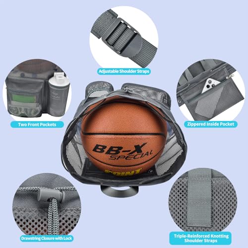 Large Drawstring Backpack for Men Women Athletic Gym Sports Workout Beach Swimming Commuting Travel - color: Grey, style: L: 21"x12.5"x5.5"