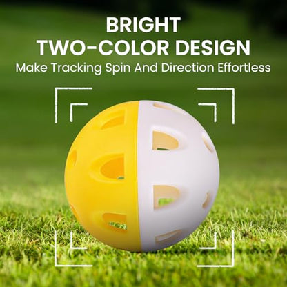 Weighted Practice Golf Balls Plastic Value 50 Pack with Bucket, Limited-Flight & Colorful Training Balls for Indoor Outdoor Backyard Use, Durable Easy-to-Find Balls