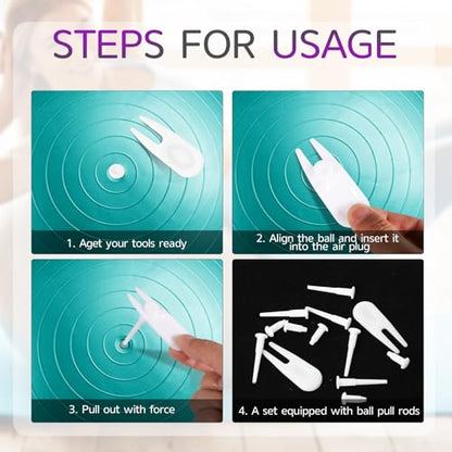 Sliverdew 12 Pieces Exercise Ball Plug Replacement Kit Yoga Ball Fitness Exercise Ball Air Stopper Plug Pin Adapter Kit for Fitness Exercise Ball Inflatable Bed Pool