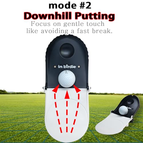 In birdie Putting Trainer – Indoor Golf Putting Aid with 3 Practice Modes (Uphill, Downhill, Straight) – Micro Target Design for Accuracy – Portable & Foldable Golf Training Equipment for Home, Office