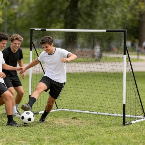 Heavy Duty Soccer Goal 2.6x3|4x6|6x8|6.5x10|6.5x12FT, All-Weather Steel Frame Tool-Free Quick Assembly Football Training Goal, Multi-Size Backyard & Match Equipment with Ground Stakes - size: L | 179x236cm