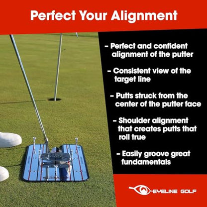 Genuine EyeLine Golf Alignment Putting Mirror - Top Training Aid on The PGA Tour - See Rapid Improvement - Helps Beginner, Junior, and Scratch Golfers - color: Classic Putting Alignment Mirror - LARGE