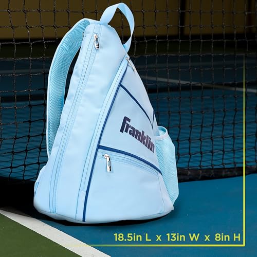 Franklin Sports Pickleball Bags - Sling Bag Backpack for Gear + Equipment - Men + Women - Holds Paddles, Balls + Accessories - color: Carolina Blue