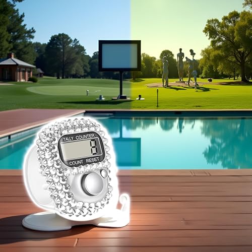 Electronic Finger Tally Counter Clicker Counter,Portable Digital Display Tally Counter,Convenient Resettable Mini Lap Counter for Golf Goods Counting Accessories,Track and Field Lap Counters - color: Silver