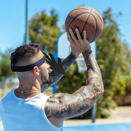 3D Hand-in-Face Basketball Training Mask, 2nd Gen with Moisture Wicking Sponge & Adjustable Strap, Enhance Shooting Accuracy Under Pressure for All Ages - color: Adjustable Black - 2pcs