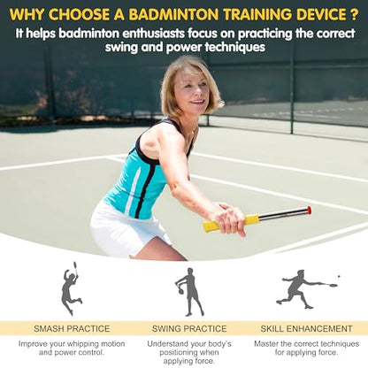 Badminton Power Trainer with Magnetic Resistance, MOOJAY 33N Swing Trainer, Sound Feedback for Correct Technique PP Handle, for Training, Fitness, and Professional Use