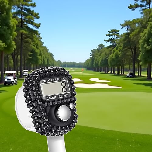 Electronic Finger Tally Counter Clicker Counter,Portable Digital Display Tally Counter,Convenient Resettable Mini Lap Counter for Golf Goods Counting Accessories,Track and Field Lap Counters - color: Black