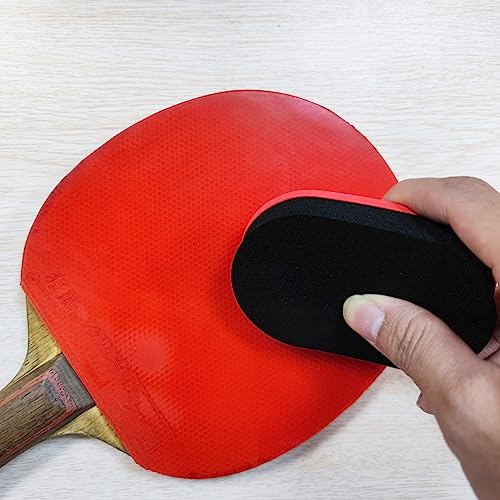 PATIKIL Table Tennis Rubber Cleaner, Ping Pong Cleaning Sponge Paddle Cleaner Racket Care Soft, Red Black