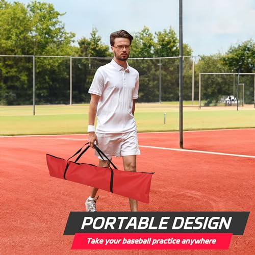 Nova Microdermabrasion 7'x7' Baseball Softball Practice Net | Portable Hitting & Pitching Net with Bow Frame & Carry Bag | Ultimate Training Equipment for All Skill Levels