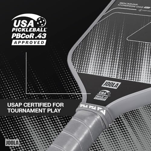 JOOLA Ben Johns CAS 16mm Carbon Fiber Pickleball Paddle - CAS Surface Tech - Control & Power Paddle - USAP Approved - Aero Curve - Feel-Tec Pure Grip - NFC Chip - color: Shadow Gray, size: Hyperion