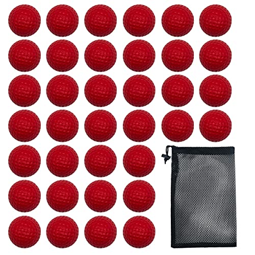 Dsmile 36 Pack Foam Golf Practice Balls Light Soft Elastic Training Multifunction Sport Balls - color: Red*36