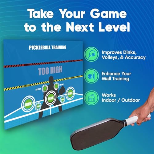Pickleball Dink Pad - 120x90cm Rubber Rebounder Poster, Durable Wall Training Aid, Practice Pad for Indoor Outdoor | Pickleball Trainer for Improving Dinks Shot Skill Development Game
