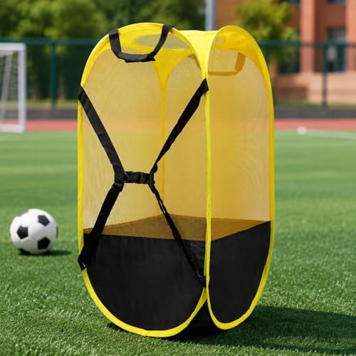 Heavy Duty Soccer Ball Net Bag Basketball Mesh Ball Bag for Outdoor Baseball Swimming Gears Basketball - color: Yellow