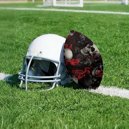 American Football, Official Size 11.9 x 7.3 Inch, Premium Composite Leather High-Grip Ball with Pro-Style Lacing, Unique Prints for Training, Games & Gifts - color: Dark Skull Fire