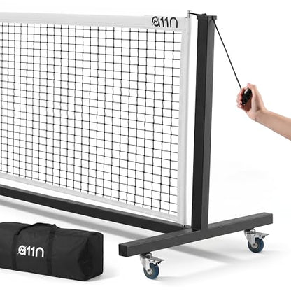 A11N SPORTS Portable Pickleball Net - 22FT Regulation Size Heavy Duty Tournament System with Tool-Free Quick Setup, Lockable Wheels for Clubs, Communities & Private Courts