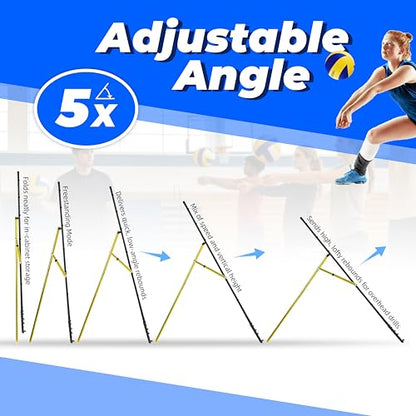 2-in-1 Volleyball Rebounder Net, Adjustable 7×4 ft to 4.5×4 ft Bounce Back Training Rebound Equipment with Angle Customization for Volleying, Bumping, Spiking Practice - color: Black