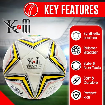 Soccer Ball Size 5 | Premium Match & Training Ball for Adults & Kids | Durable Synthetic Leather | World Cup Design | Grass, Turf, Indoor