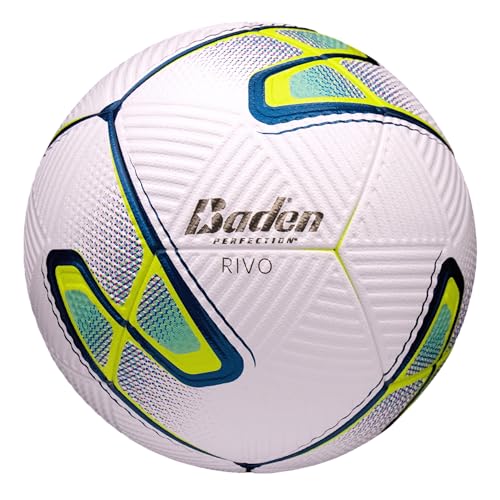 Baden | Rivo | Perfection Match Soccer Ball | Seamless 12-Panel Thermal Bonded | Soft-Touch PU + LPOE Cover with Corduroy Control Texture | Size 5
