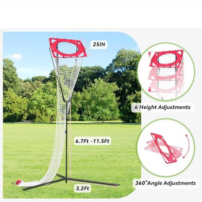 Volleyball Setter Trainer Net,Portable Training Net Equipment with Adjustable Height and Angle for Indoor&Outdoor Practice,Sturdy Footed Base for Serving,Spiking and Setting Training for Backyard,Gym