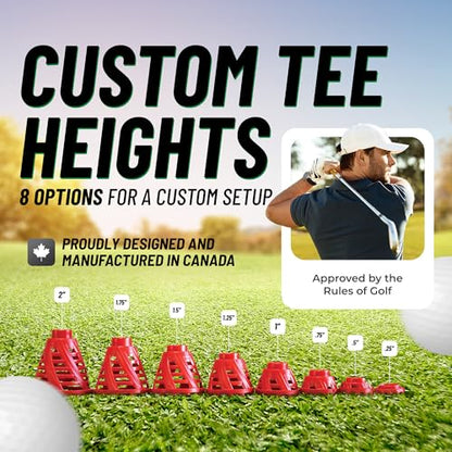 BirTee Golf Tees - PRO Speed Plus with Flexibility & Durability - 8 Pack. Indoor Golf Tees/Golf Simulator Tees/Winter Plastic Golf Tees - color: White