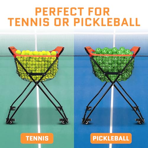 ACELETIQS Baseball Softball Portable Batting Practice Ball Caddy, Use During Training and Drills, Save Your Back No More Bending, Holds up to 60 Baseballs, Instant Setup